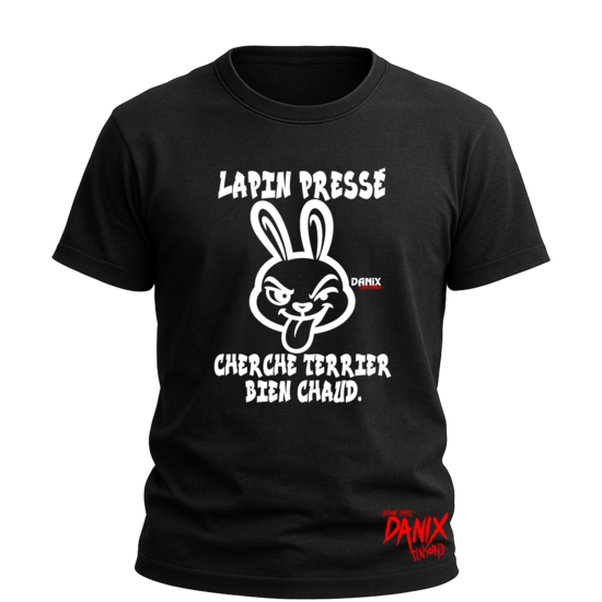 Tshirt Lapin pressé cherche terrier bien chaud